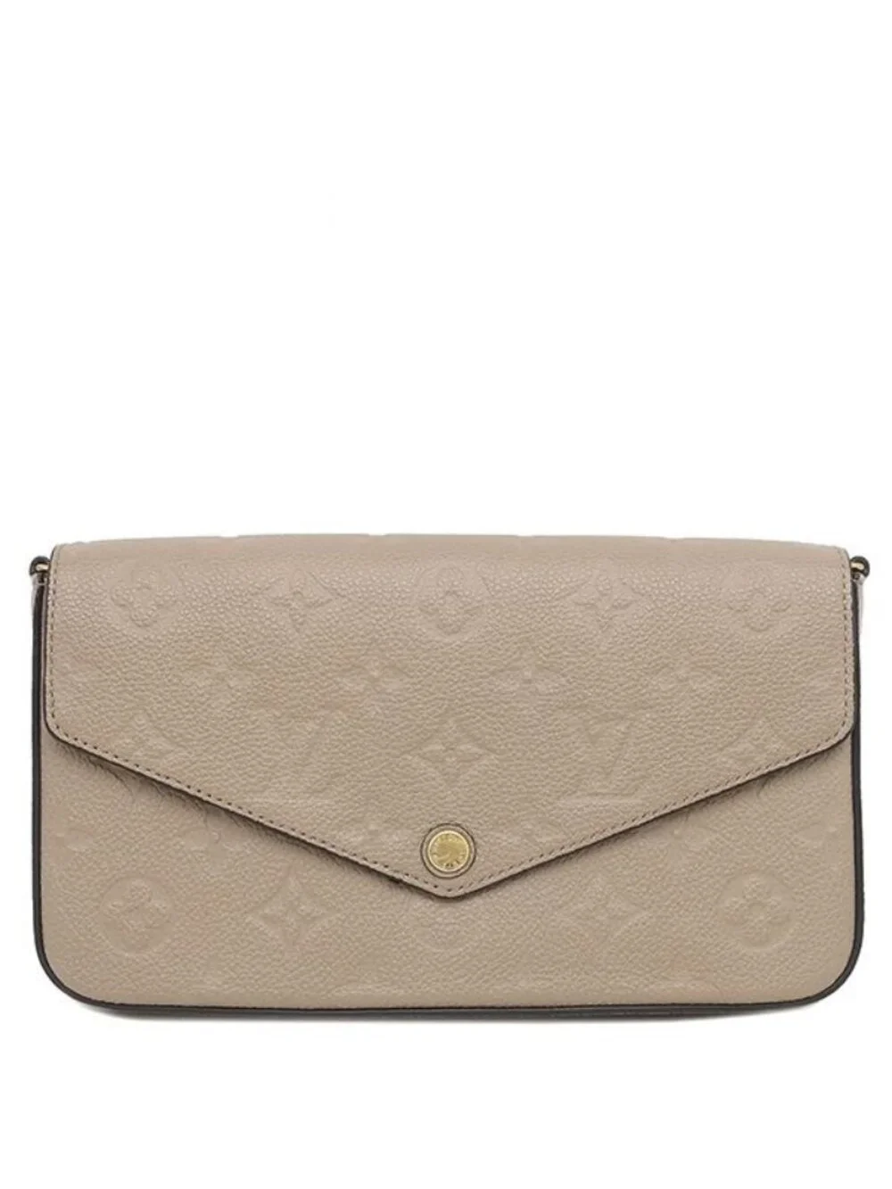 Louis Vuitton Chain Wallet Pochette Felicie Monogram Empreinte Tourterelle Gold